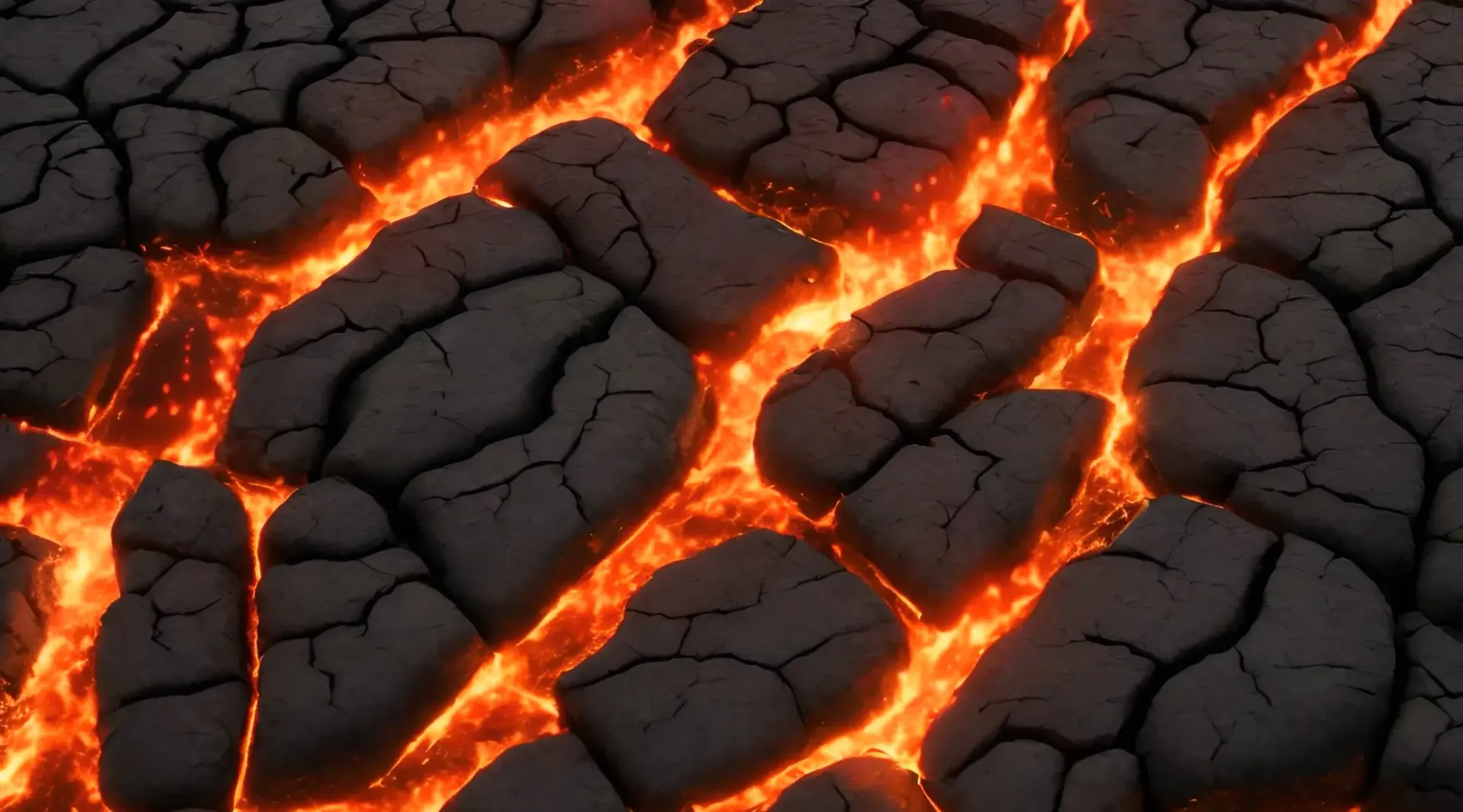 Cracked Earth with Lava Cinematic Stock Video
